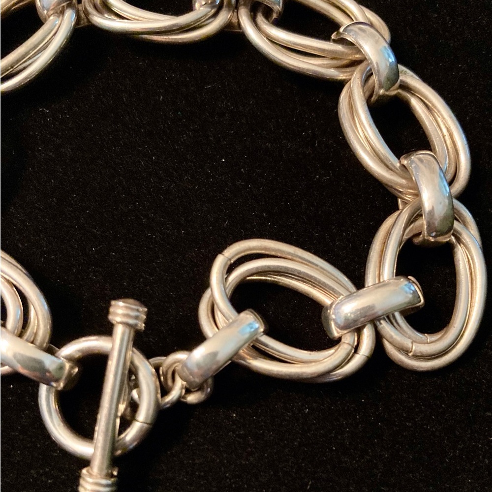 8” Sterling silver tri-link bracelet
